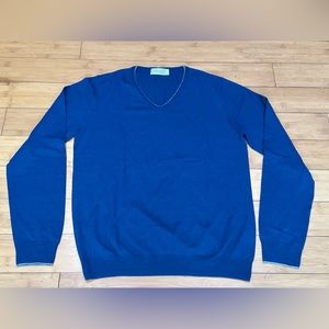 Lodenfrey 100% Pure Cashmere Pullover Sweater Men’s Size L Crew Neck Blue
